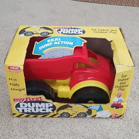 New! KIDS TOYS My First Dump Truck in Red with yellow